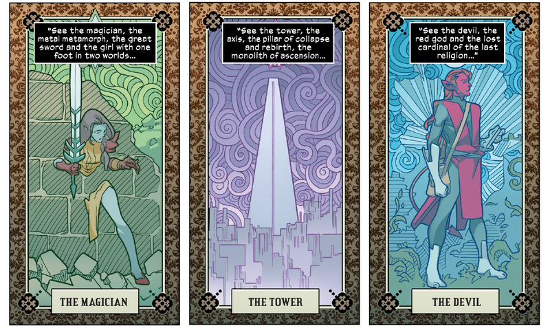 The tarot cards Moira describes to Charles in the X⁰ timeline are Power of X #1's critique of the Mutant Cycle made literal. Well, as literal as a tarot card can be.